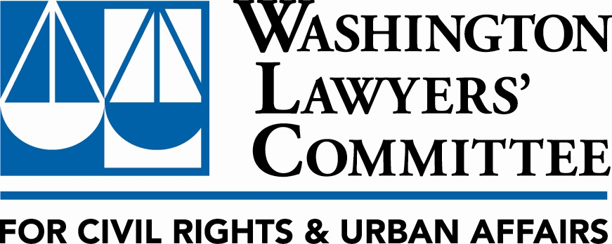 Washington Lawyers' Committee for Civil Rights & Urban Affairs logo with blue and white balanced scales graphic.
