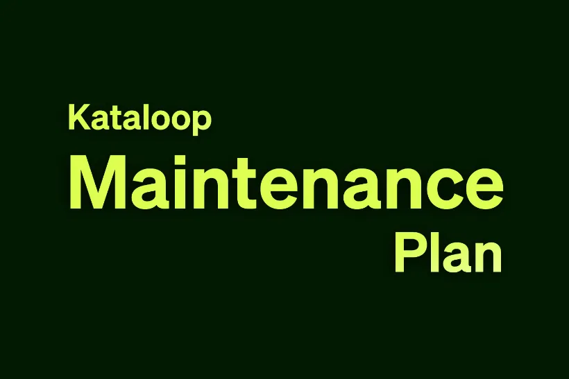 Kataloop Maintenance Plan
