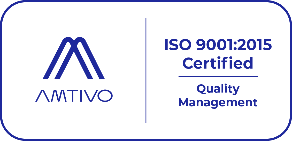 Amtivo ISO 9001:2015 certification mark for quality management