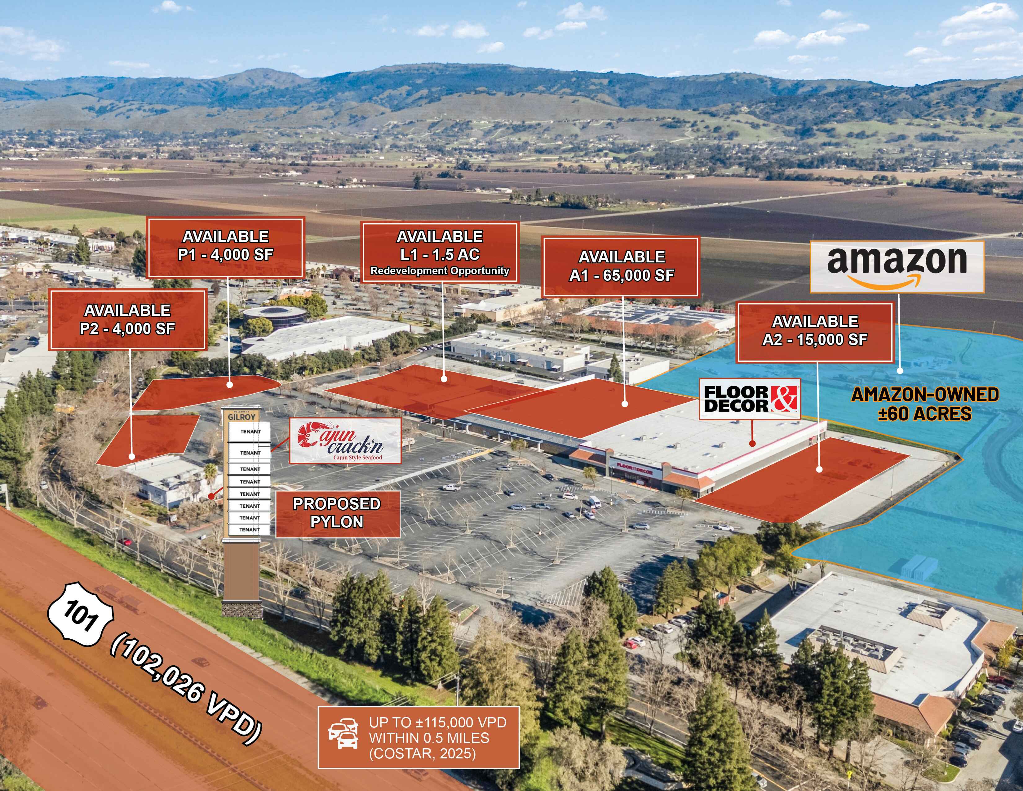 Gilroy Gateway - Premier Hwy 101 Frontage Box & Pad Opportunities