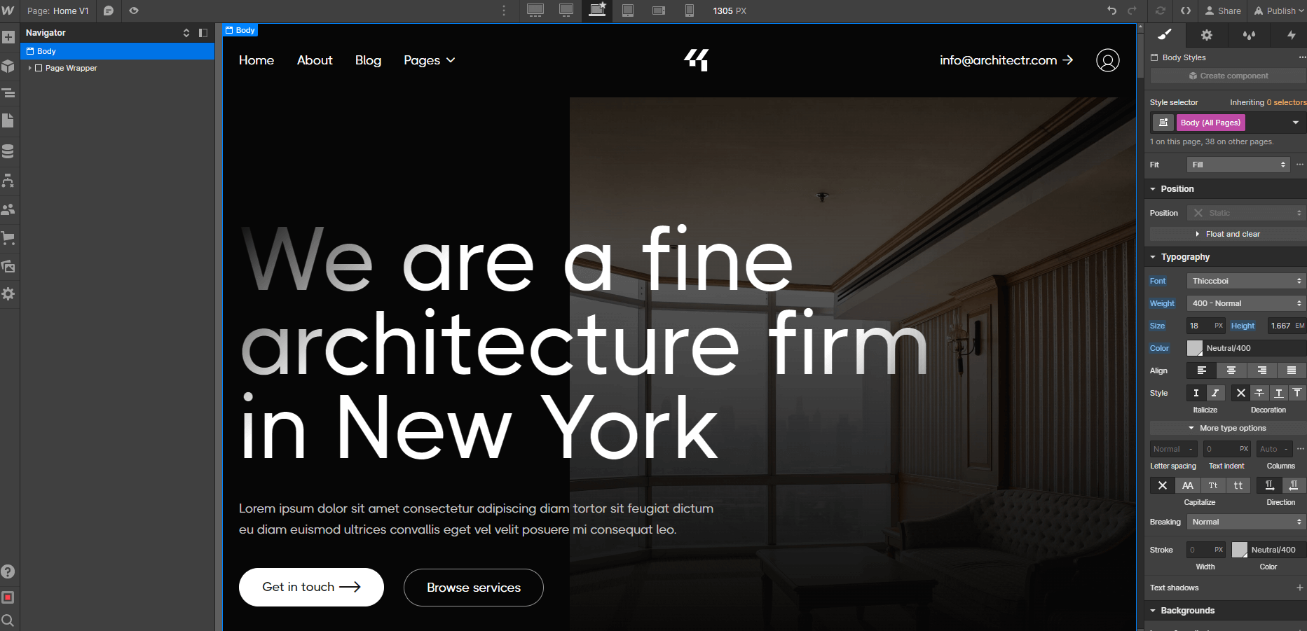 Typography - Architectr X Webflow Template