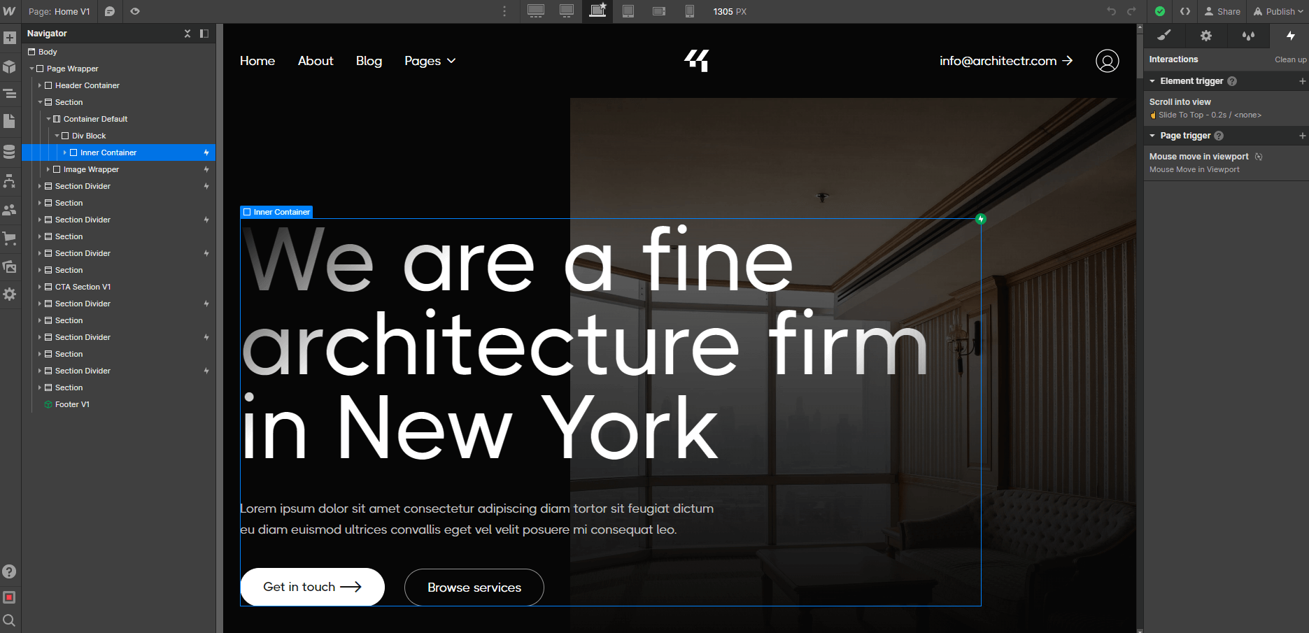Animations - Architectr X Webflow Template