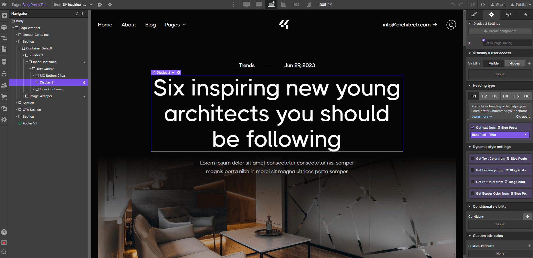 CMS Page - Architectr X Webflow Template