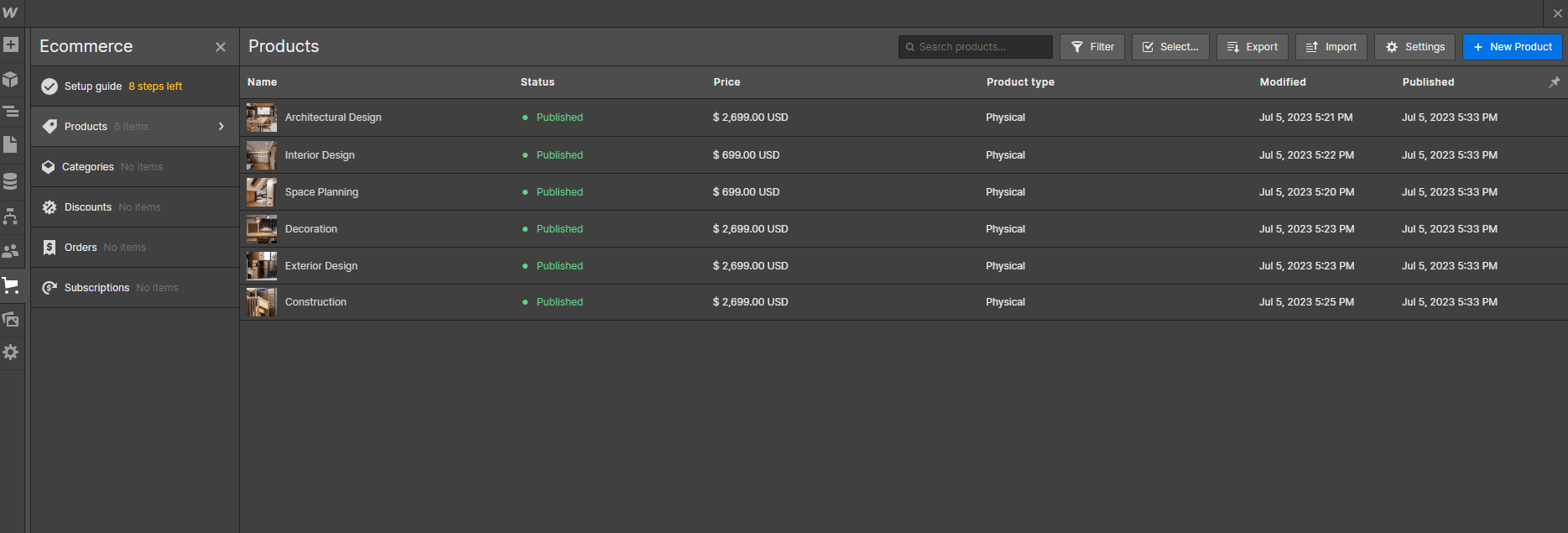 Ecommerce Collection - Architectr X Webflow Template