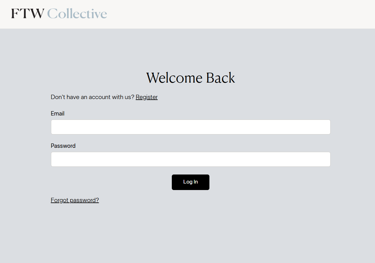 FTW Collective login page 