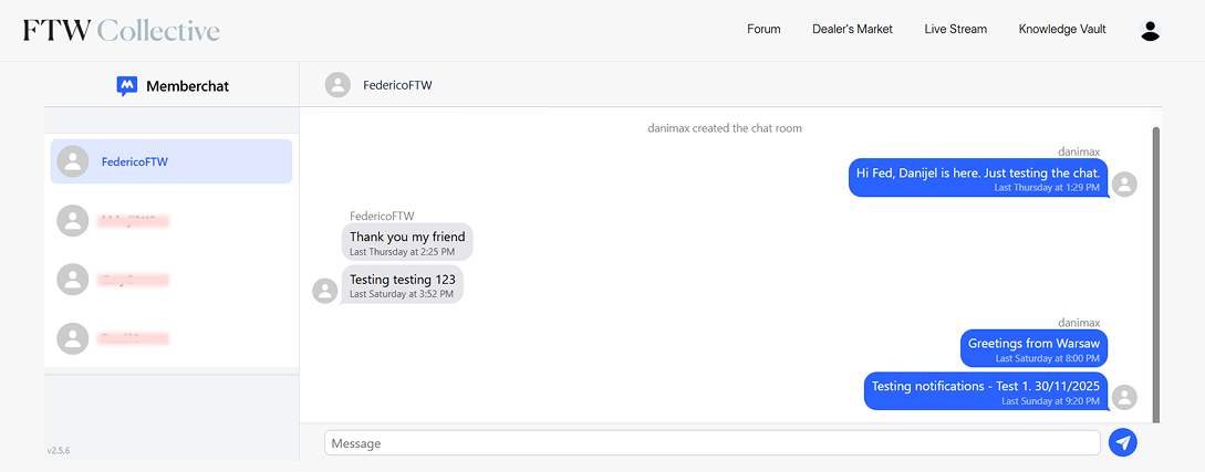 Chat interface showing a conversation 