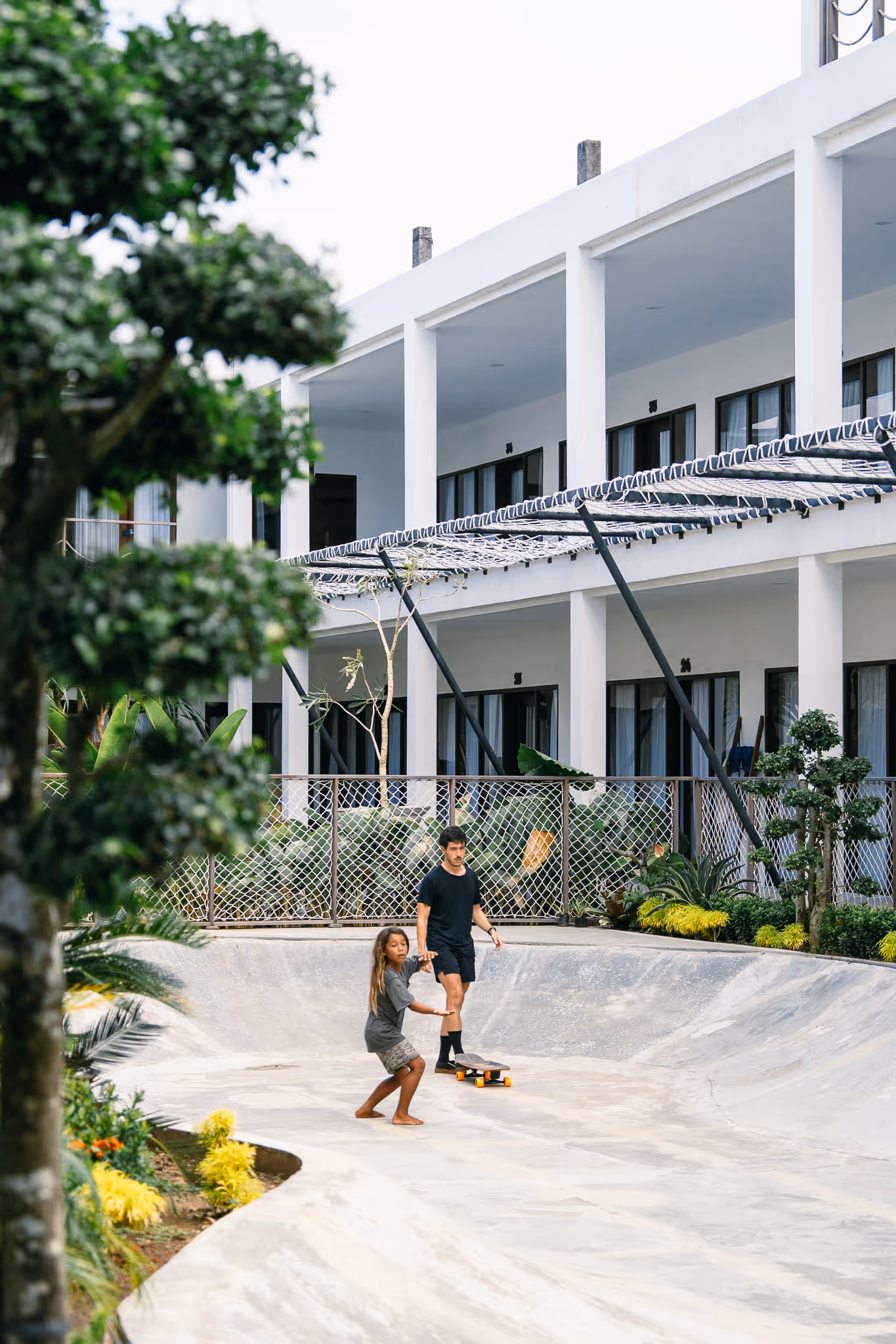 Surf skate session at kala surf camp