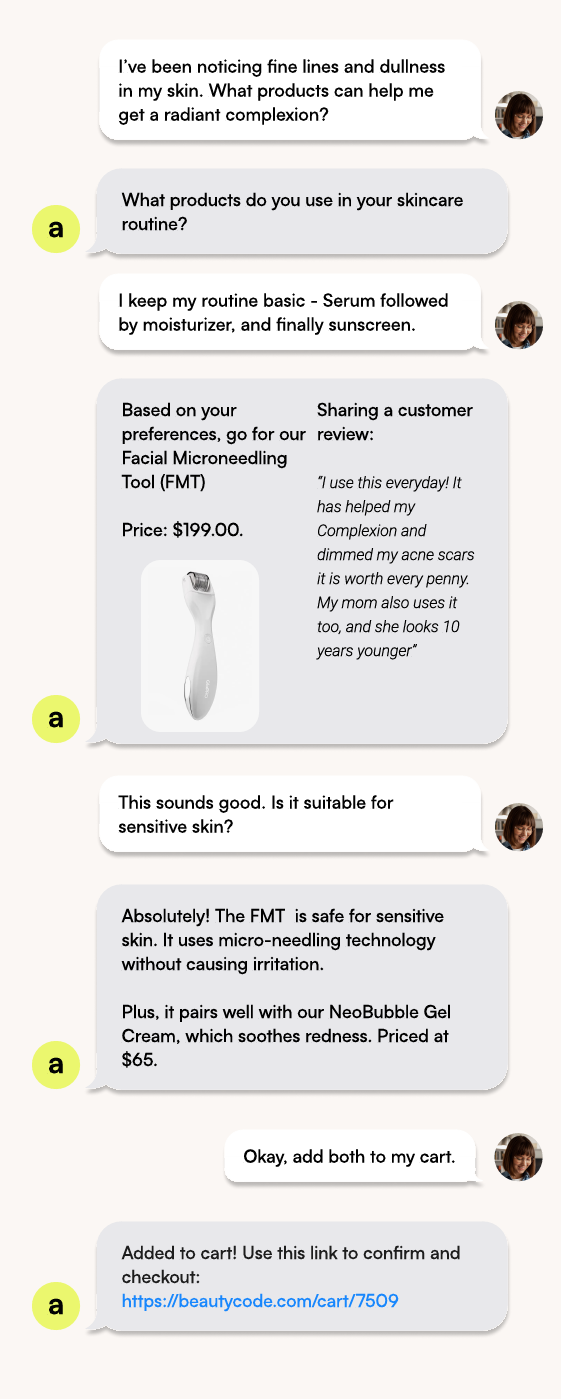 ecommerce product recommenations_conversational AI