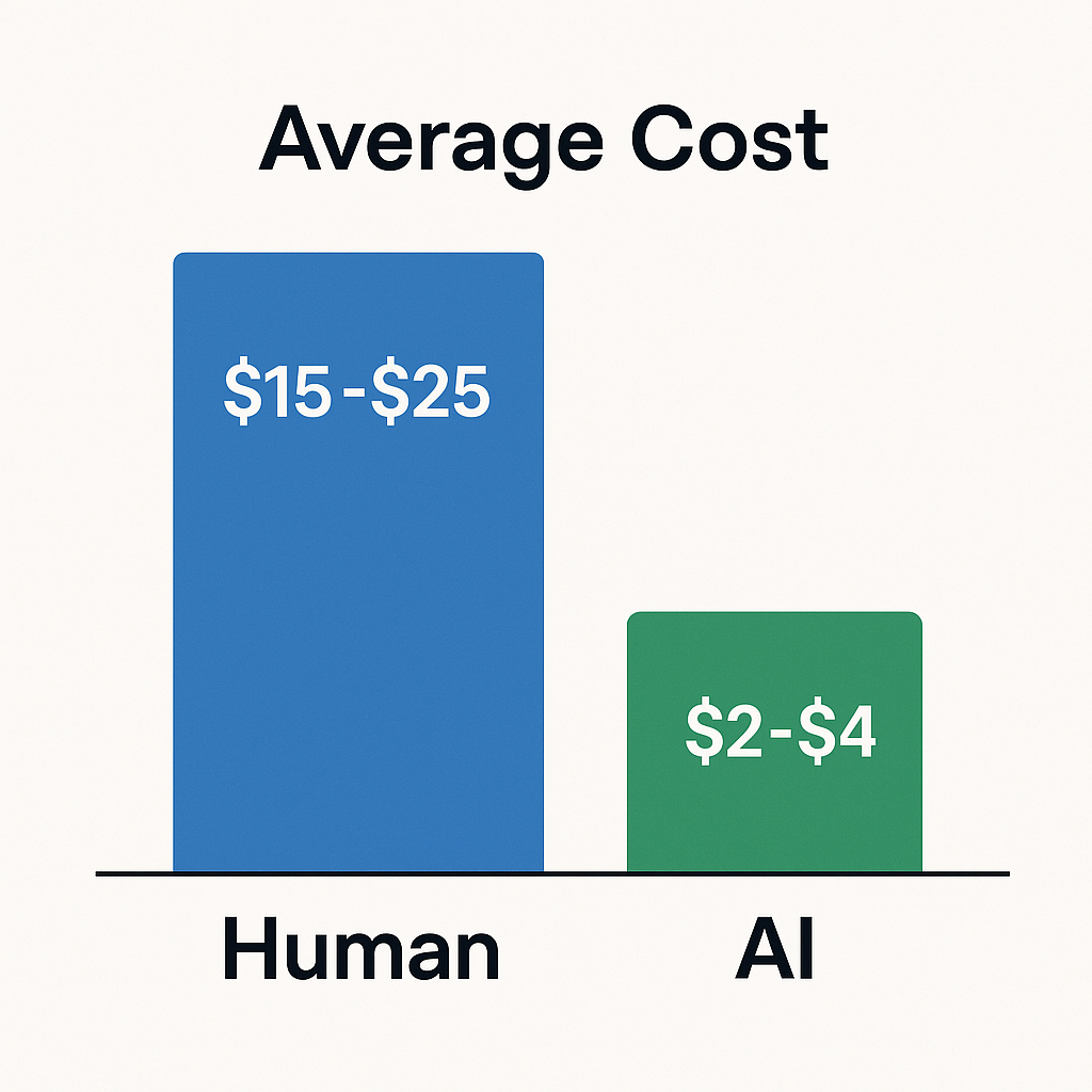 AI App0 agent cost vs human agent cost