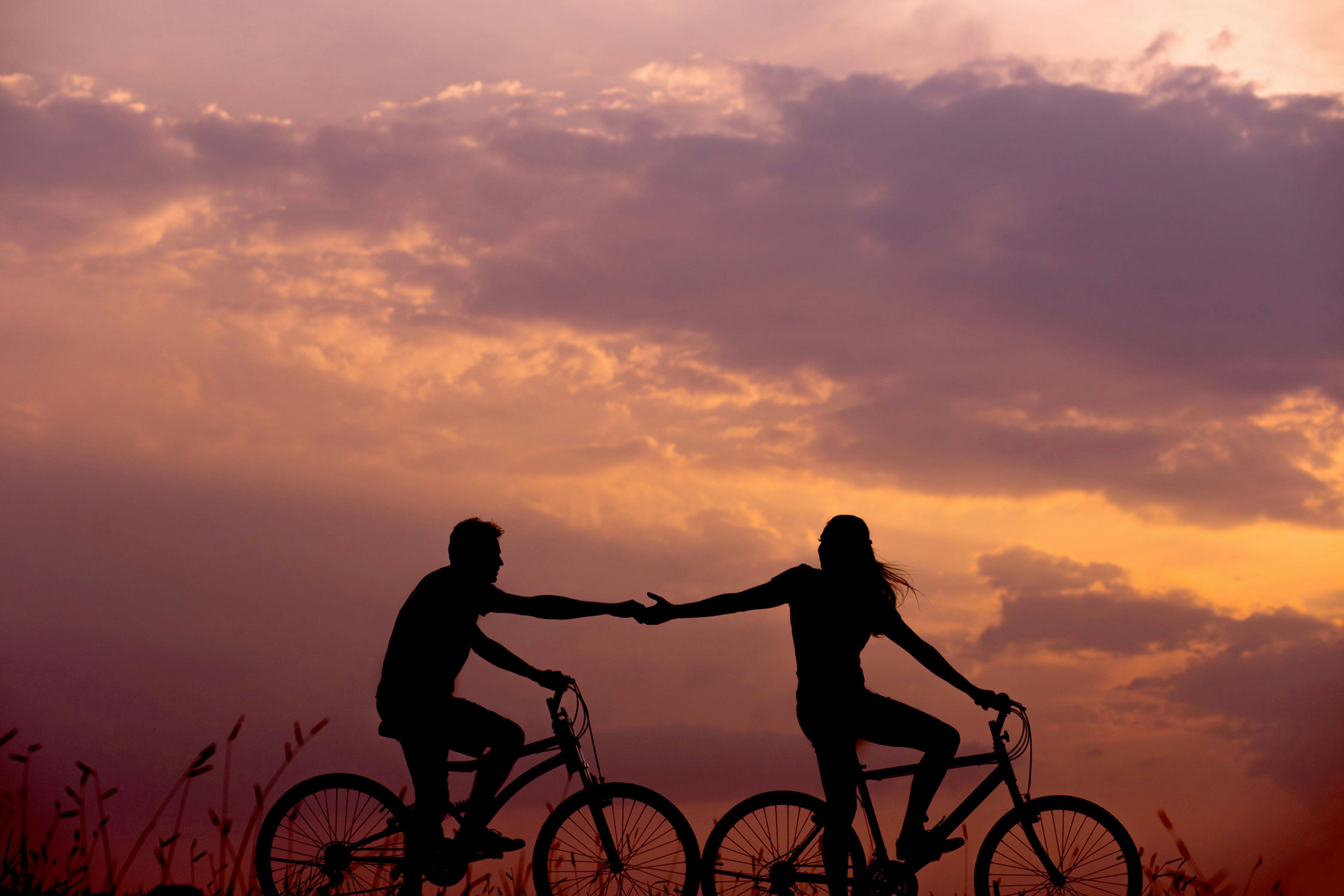 couple on a bike ride