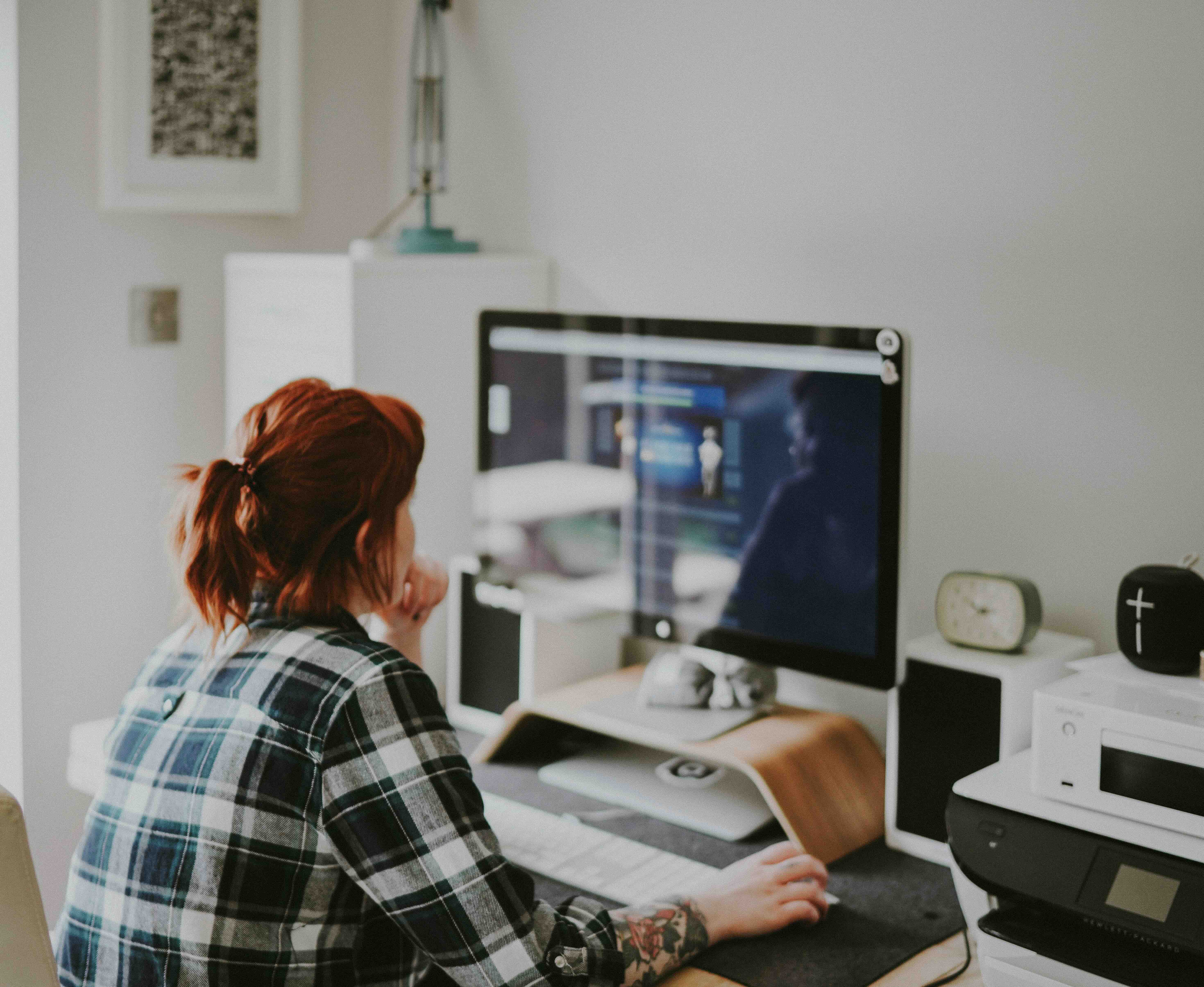 woman working at computer