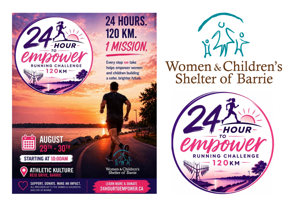 VOX Mental Health team participating in the 24 Hour to Empower Running Challenge supporting the Barrie Women's & Children's Shelter.