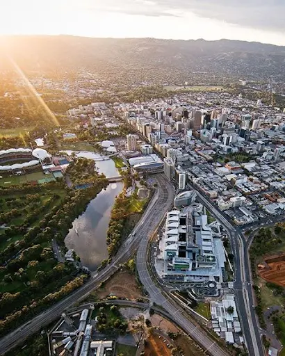 Aerial view of city urban planning and road infrastructure improvements in Townsville