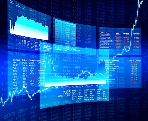 Financial stock market data and trading charts illustrating insolvent trading impact on creditors - Legalfinda
