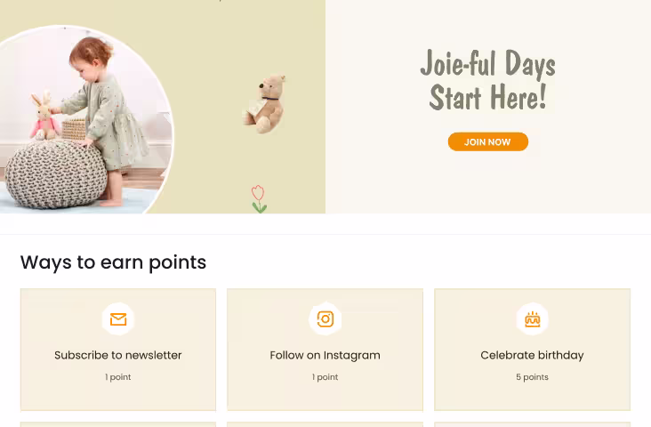 Loyalty dedicated page Growave