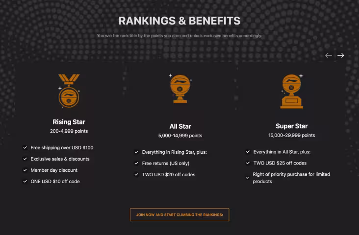 Loyalty dedicated page Growave