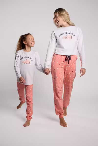 Coral I Love Domingos pyjamas