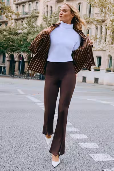 Chocolate flared leggings