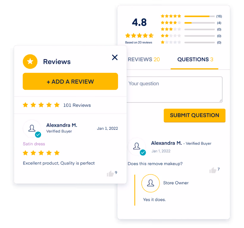 Growave's pop up reviews tab