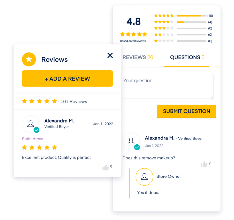 Growave's pop up reviews tab