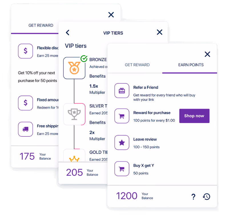 Growave's loyalty rewards and points tab