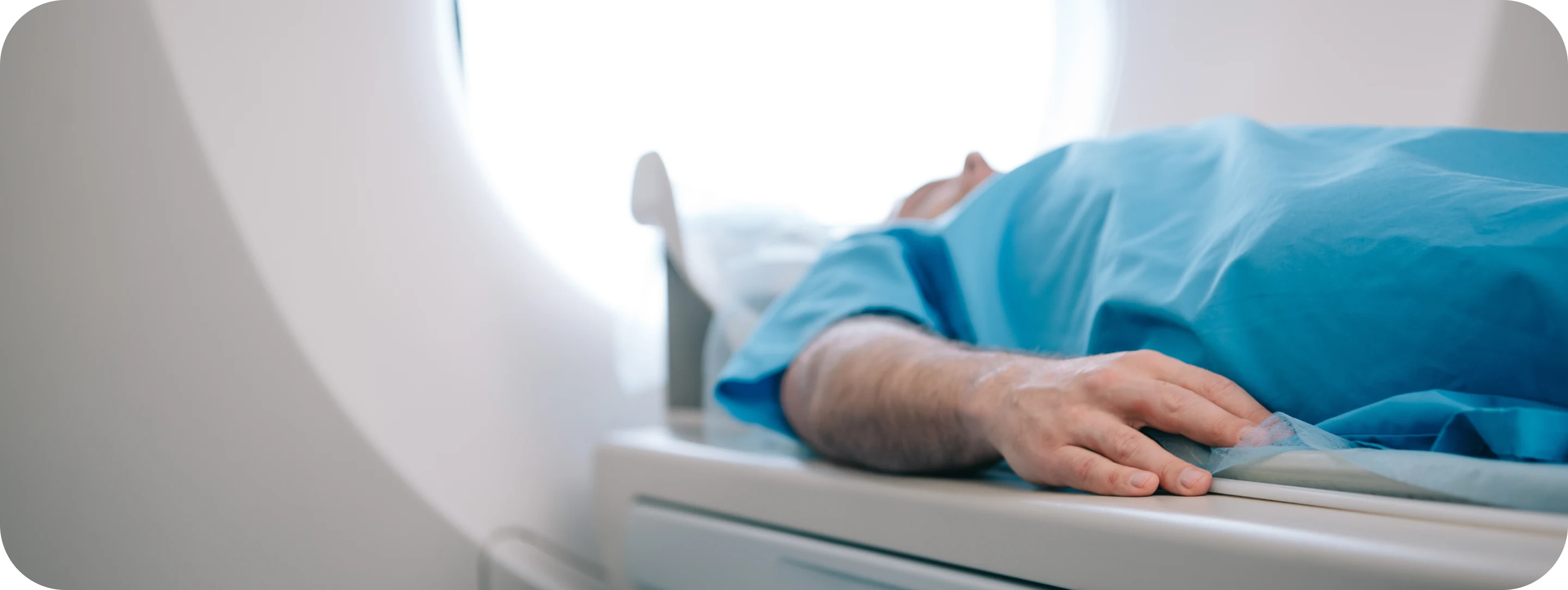 Patient lying on a scanner table