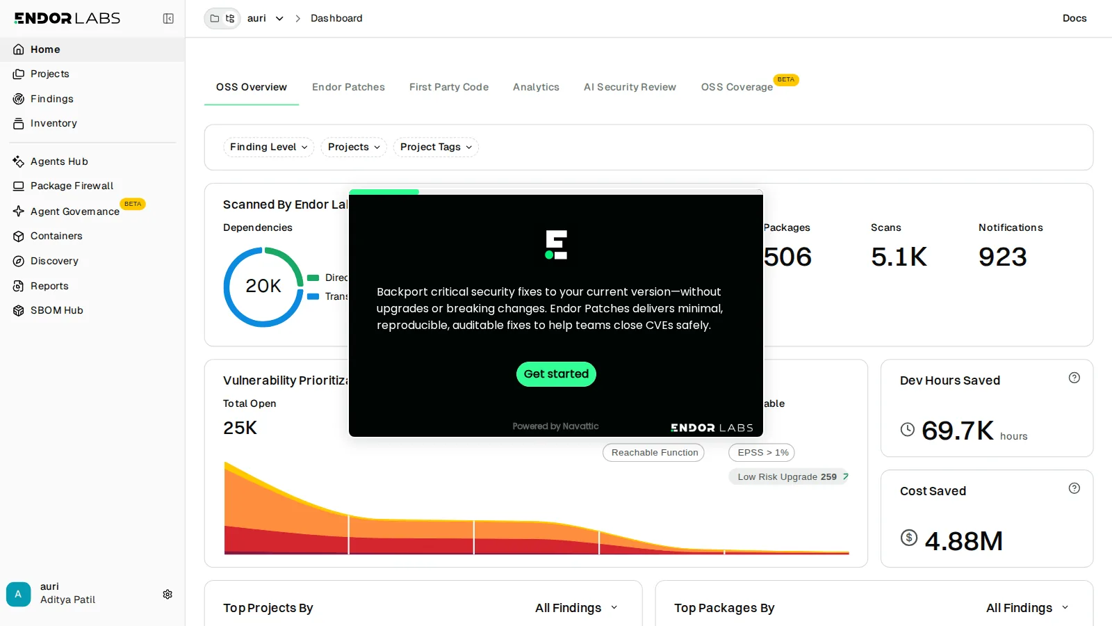 First screen of the Endor Patches interactive demo