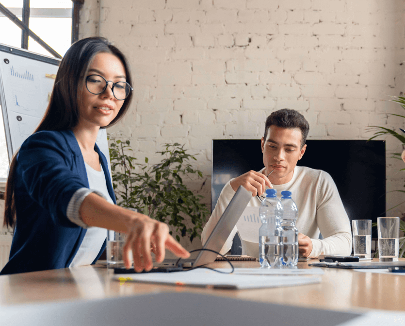 Girl Understanding about the   Outbound leads 