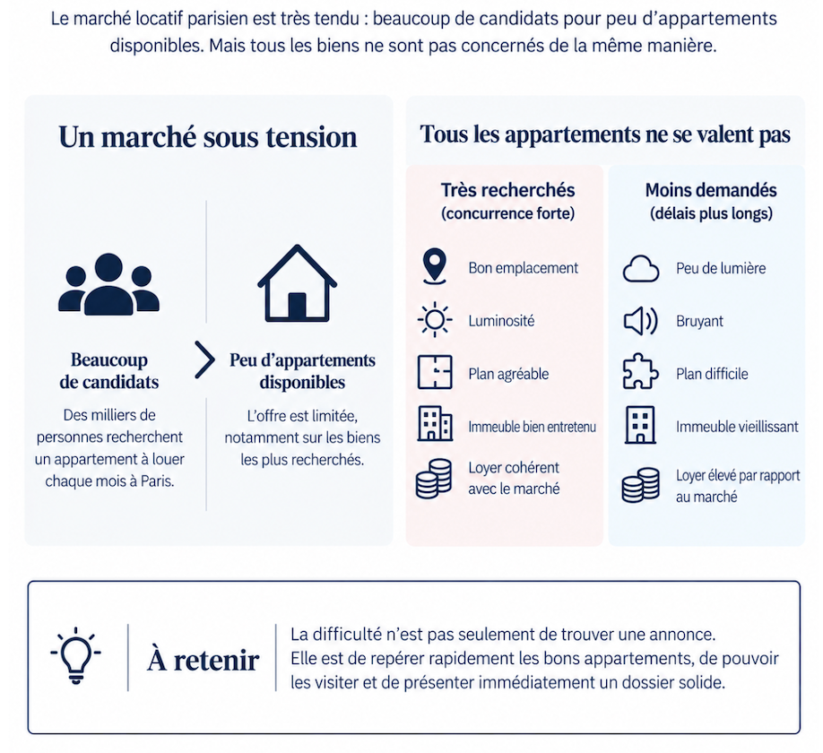 Pourquoi est-il difficile de trouver un appartement à louer à Paris : forte demande et peu d'offres
