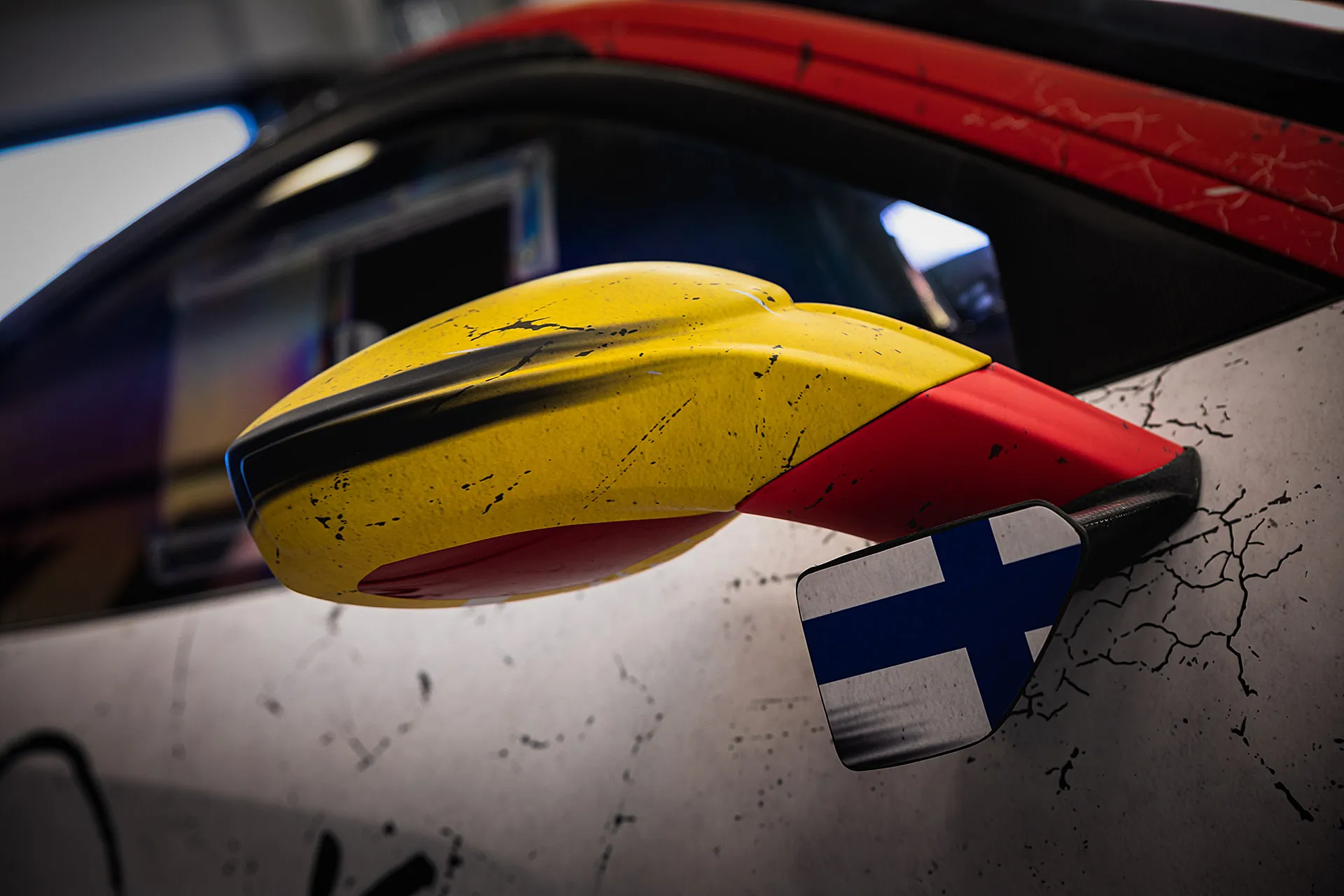 Yliteipattu graaffinen suunnittelu Ferrari 