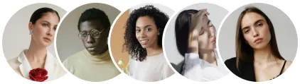 a group of people with different facial expressions