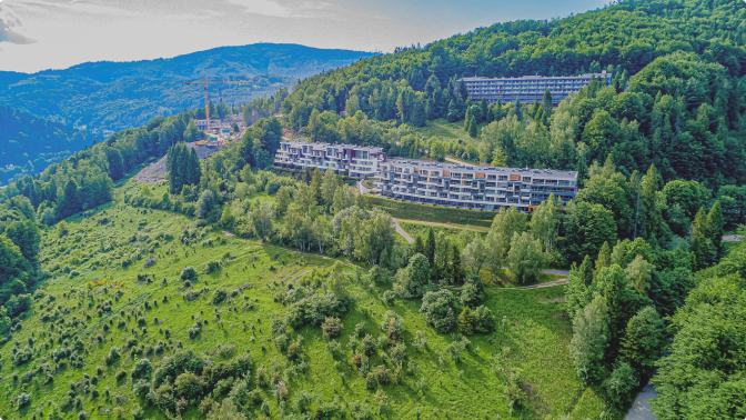 large hotel in moutains