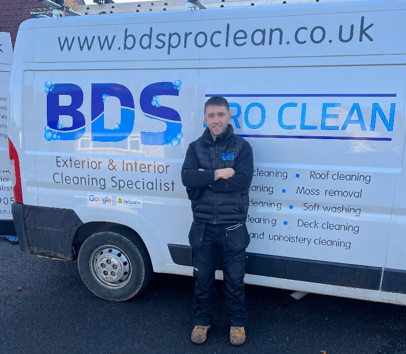 Sean outside his van