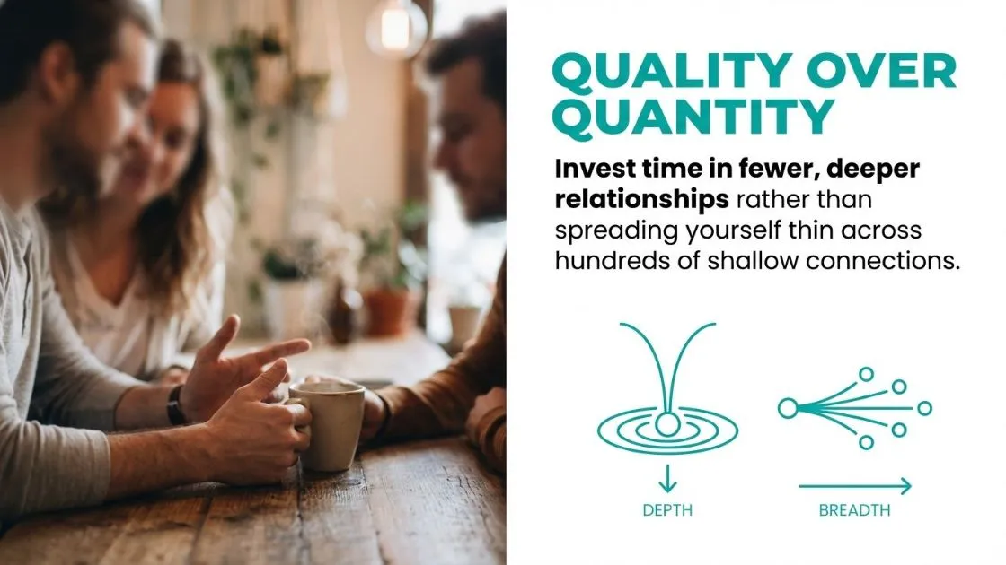 Invest time in fewer, deeper relationships