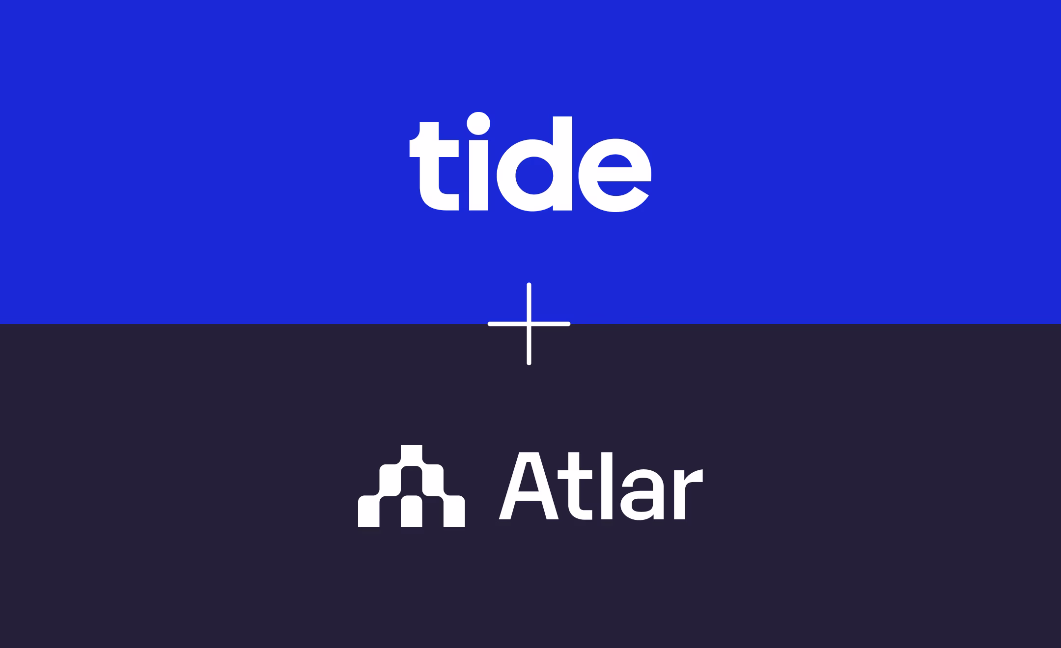 Tide and Atlar logos stacked with a plus sign between them