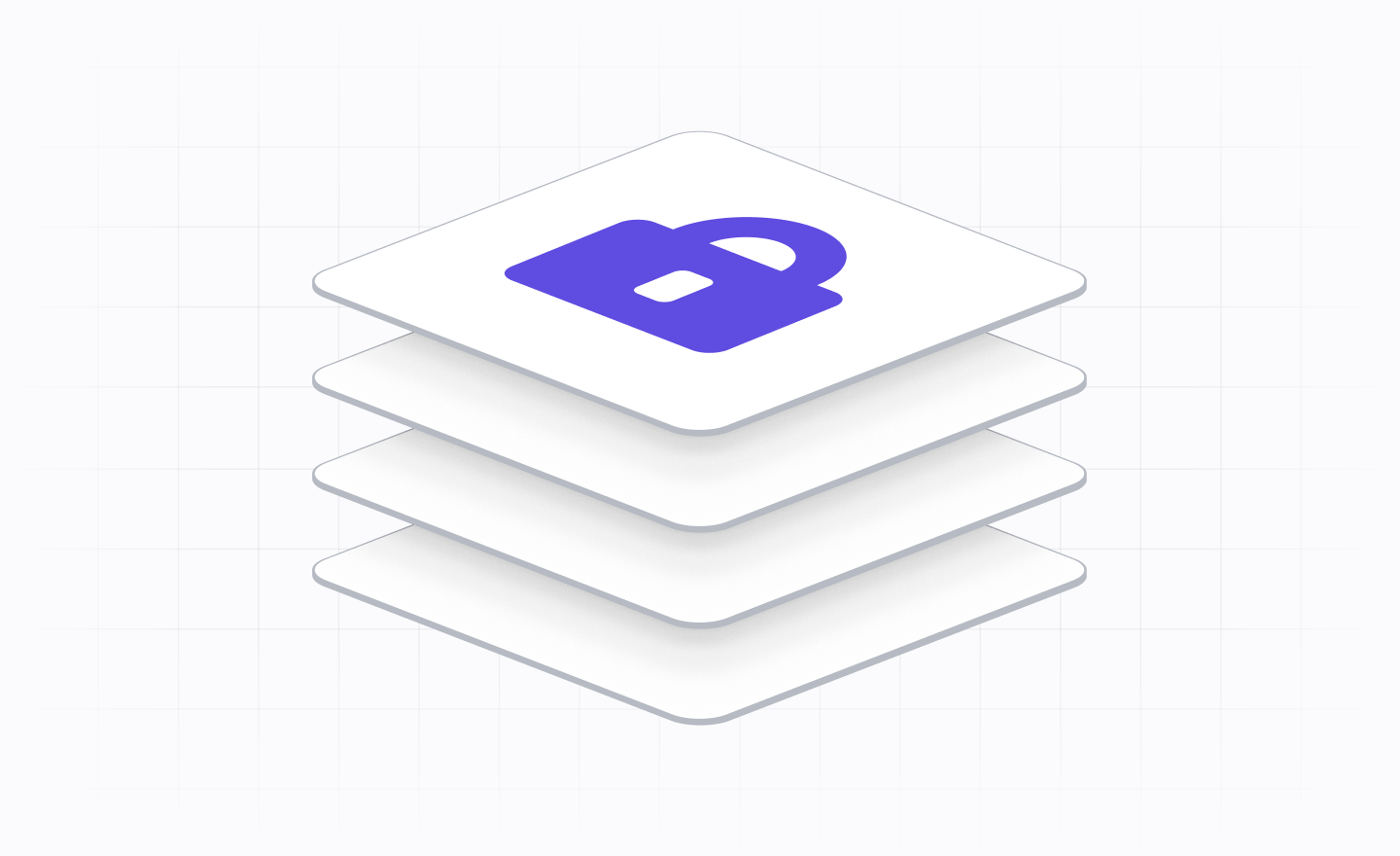 Stack of layered blue shield icons representing security