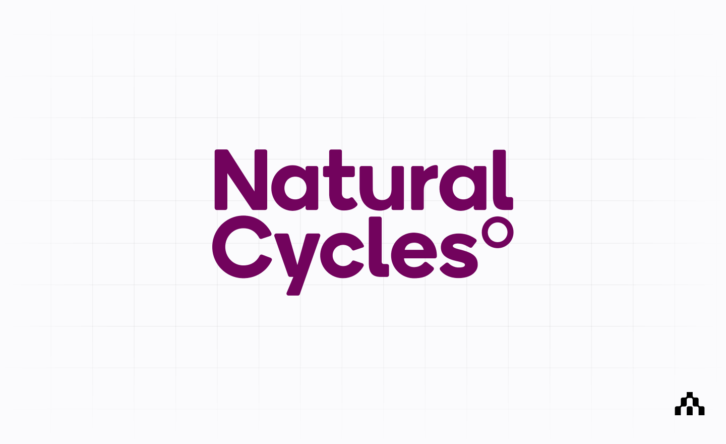 Natural Cycles logo on a light grid background with the Atlar mark in the corner