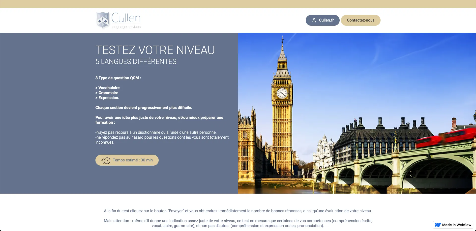 creation-site-test-niveau-langue-home