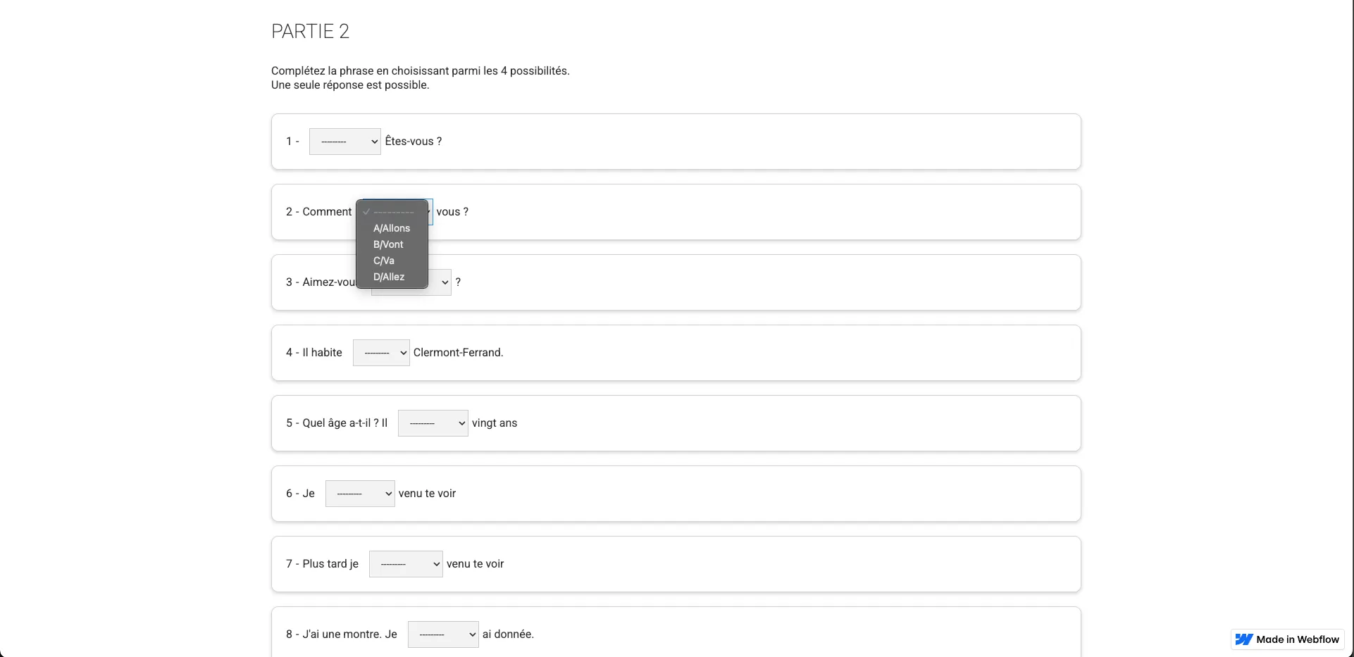 creation-site-test-niveau-langue-questionnaire