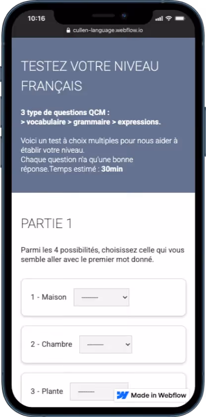 creation-site-test-niveau-langue-mobile