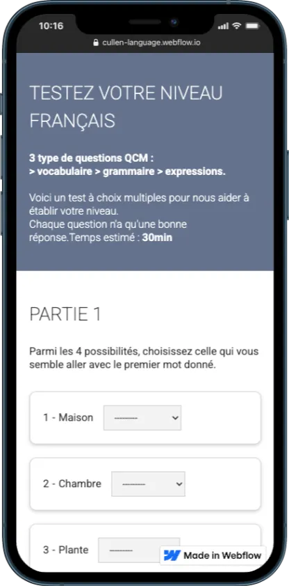 creation-site-test-niveau-langue-mobile