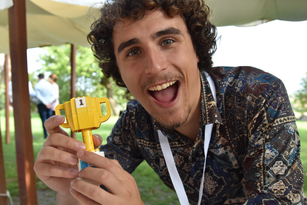 Pietro Maggio with lego trophy