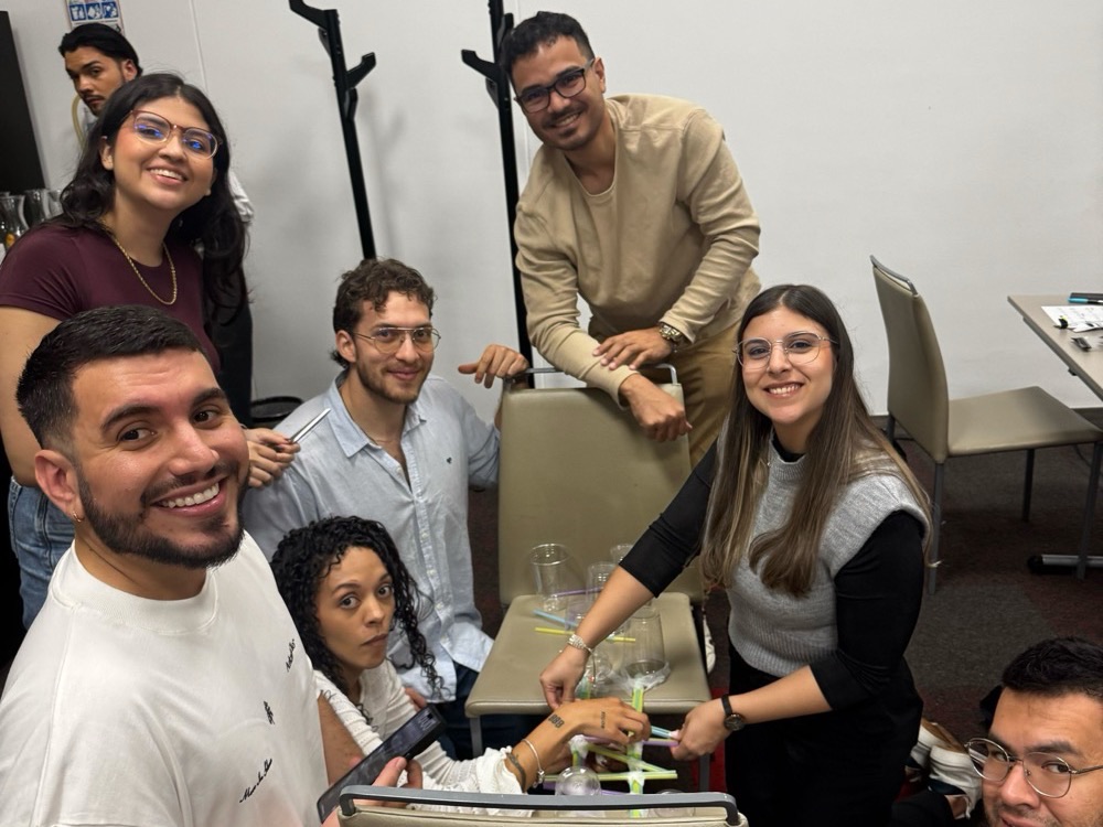 Team members together in the office