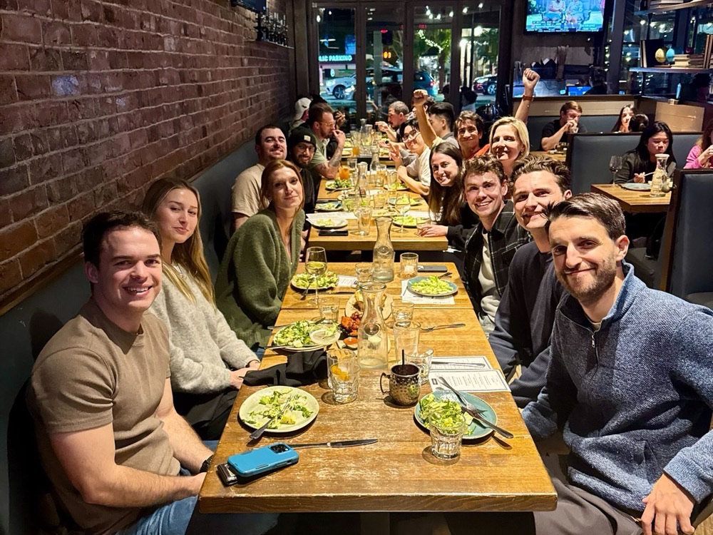 Team dinner together