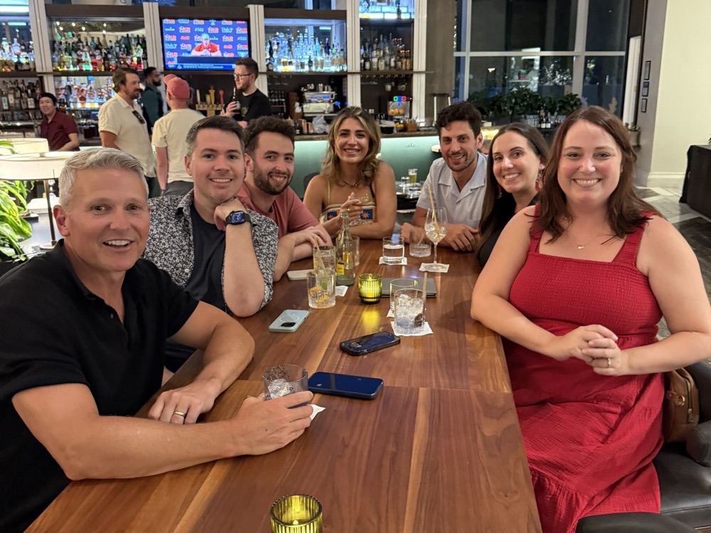 The team around a table