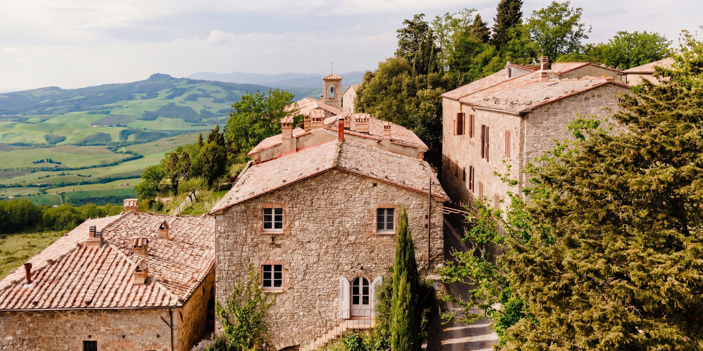 Hillside homes overlooking open countryside