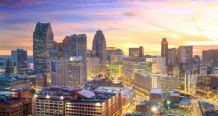 Detroit Michigan Skyline