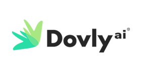 Dovly brand logo featuring a stylized checkmark symbol in teal and green alongside the word 'Dovly' in black text.