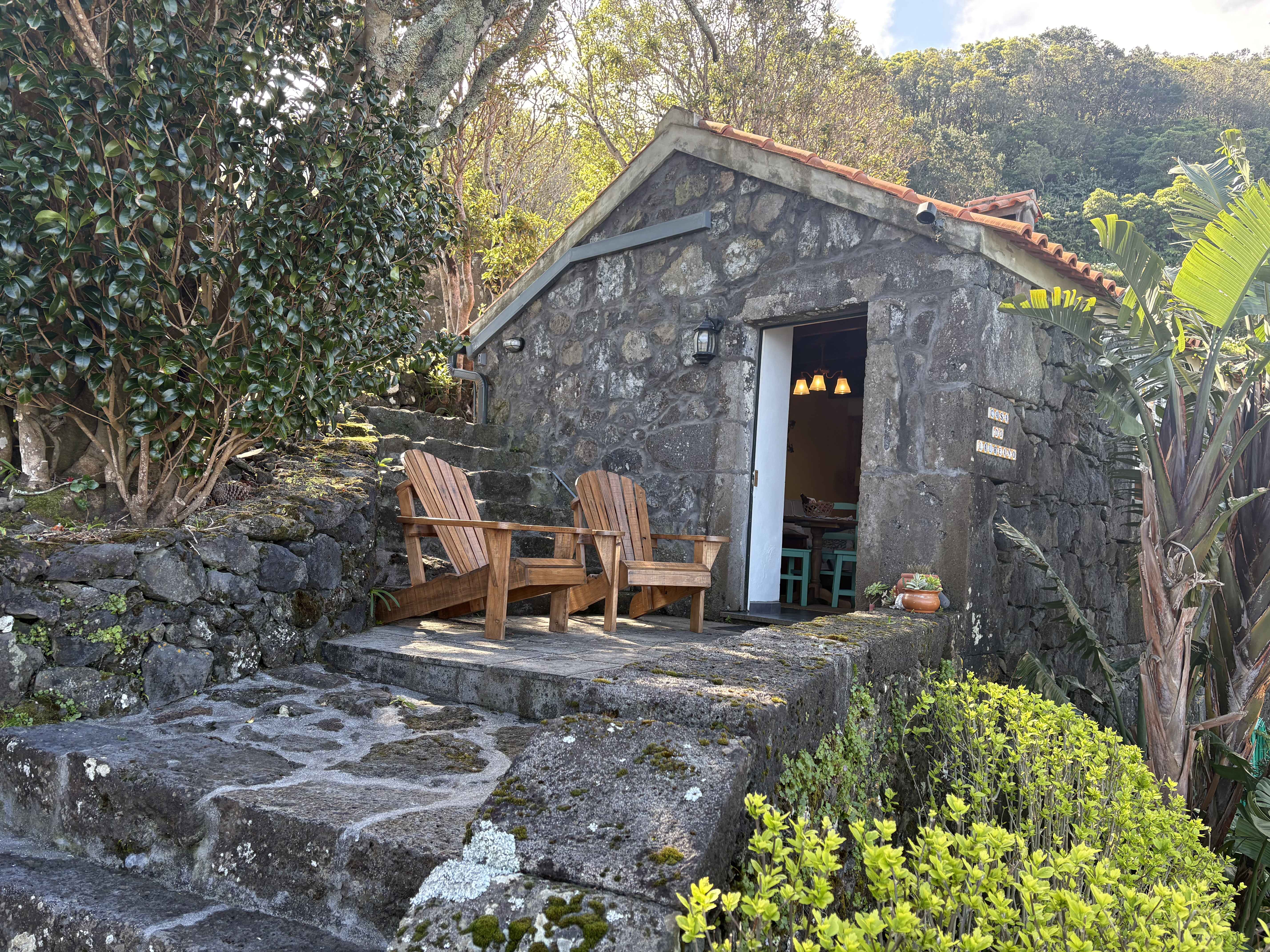 Casa do Laureano, a traditional basalt stone cottage in Santo Amaro, Pico, Azores