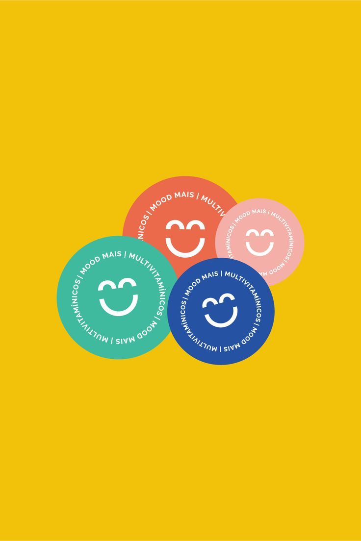 A colorful and playful brand identity design for a health and wellness brand, Mood Mais. It features a bright and cheerful color palette and minimal typography. Want to see the full project? Head to our website and check it out!